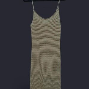 Cream Mesh Knit Dress